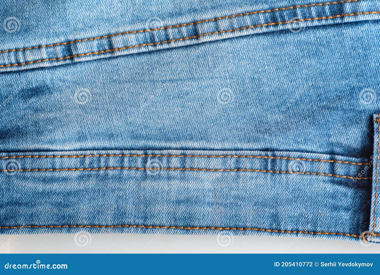 Stitching on Jeans, Close Up. Denim Blue, Seam on Fabric Stock Photo ...