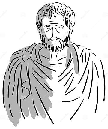 Stlized Portrait of Aristotle Isolated Stock Vector - Illustration of ...