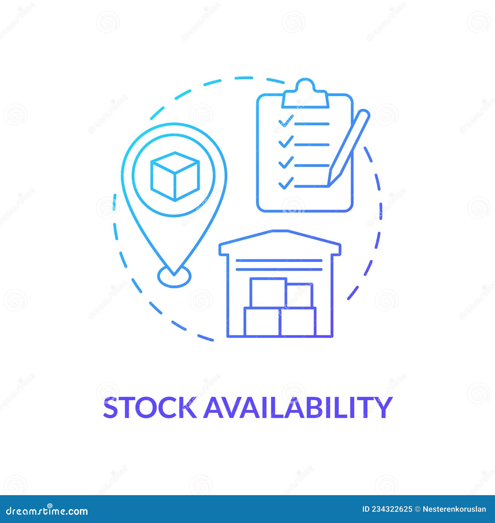 Stock Availability Blue Gradient Concept Icon Stock Vector