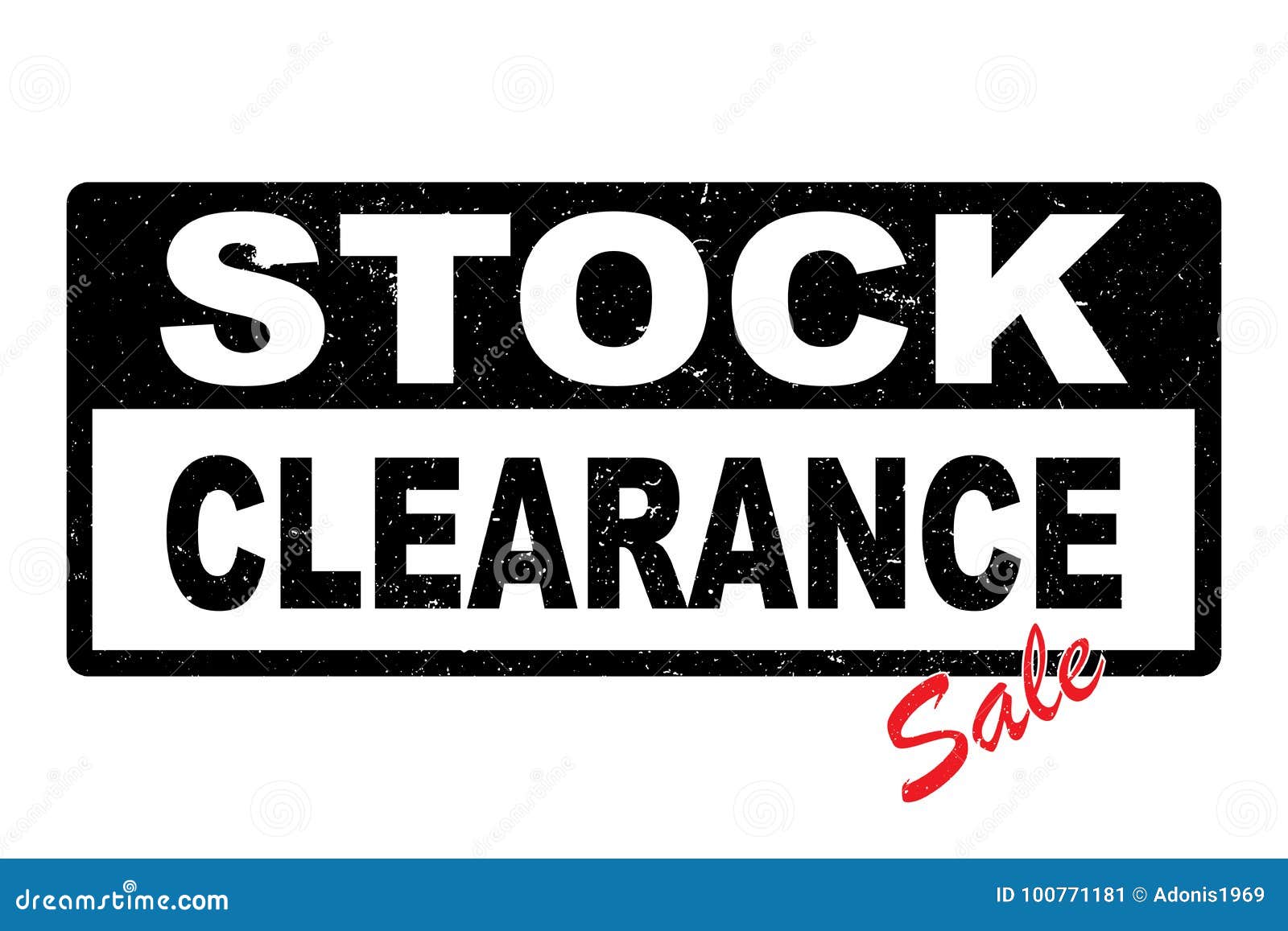 Stock clearance sign stock vector. Illustration of commerce - 100771181