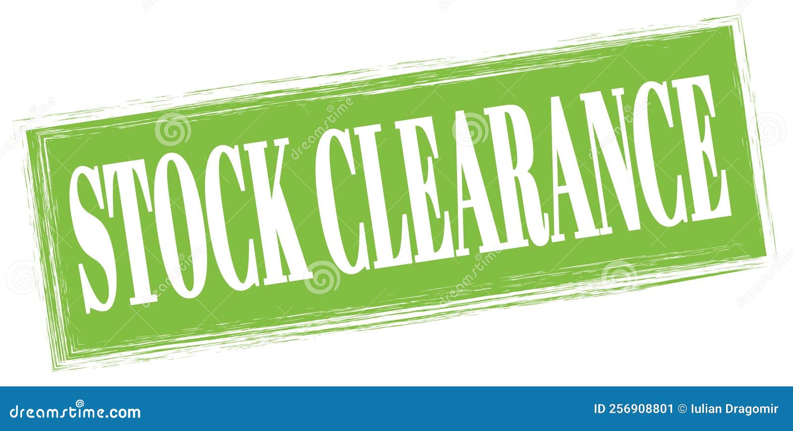 STOCK CLEARANCE Text Written on Green Stamp Sign Stock Illustration