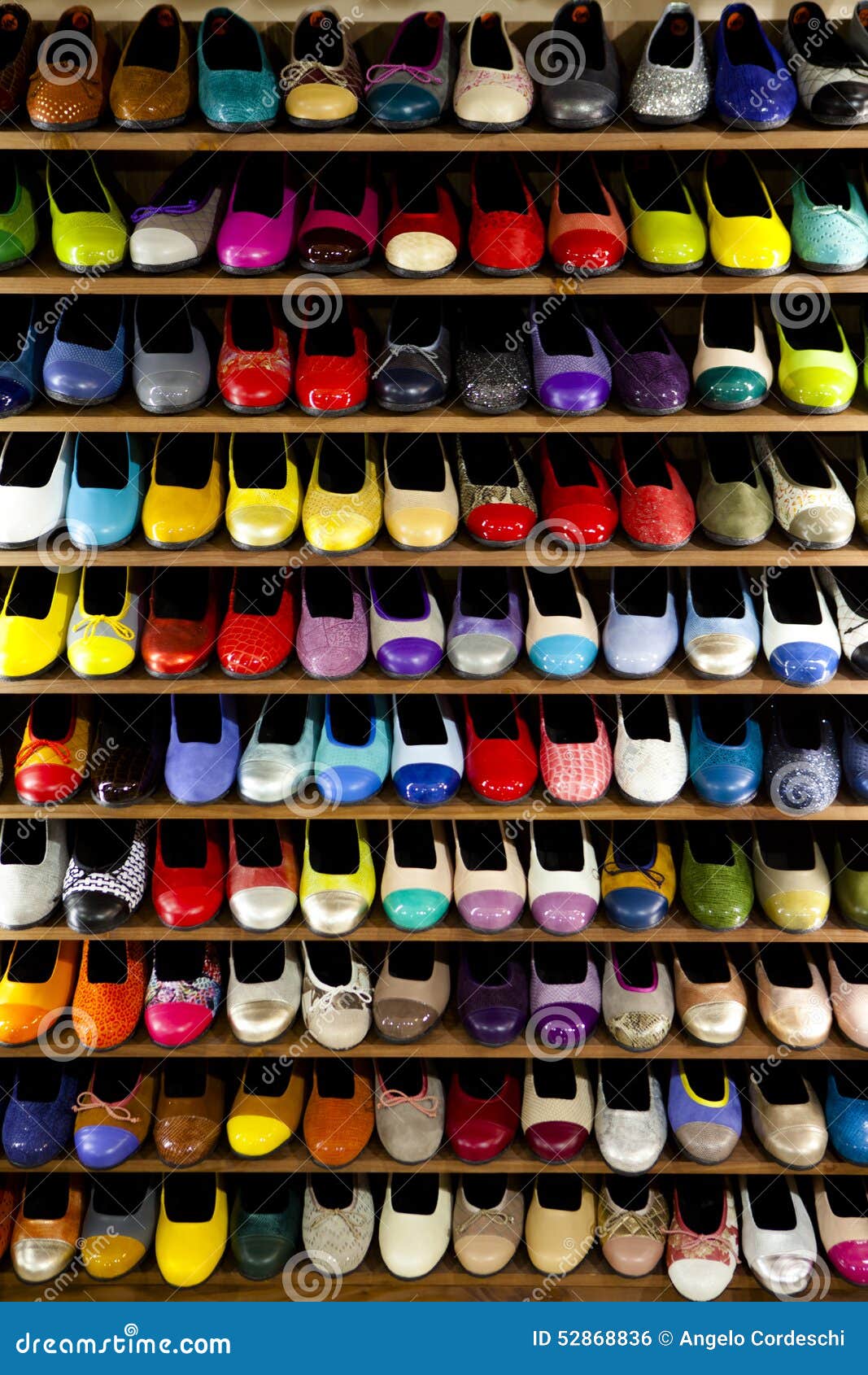 Stock Colorful Ballerinas Shoes Shelves Store Stock Photo - Image of ...