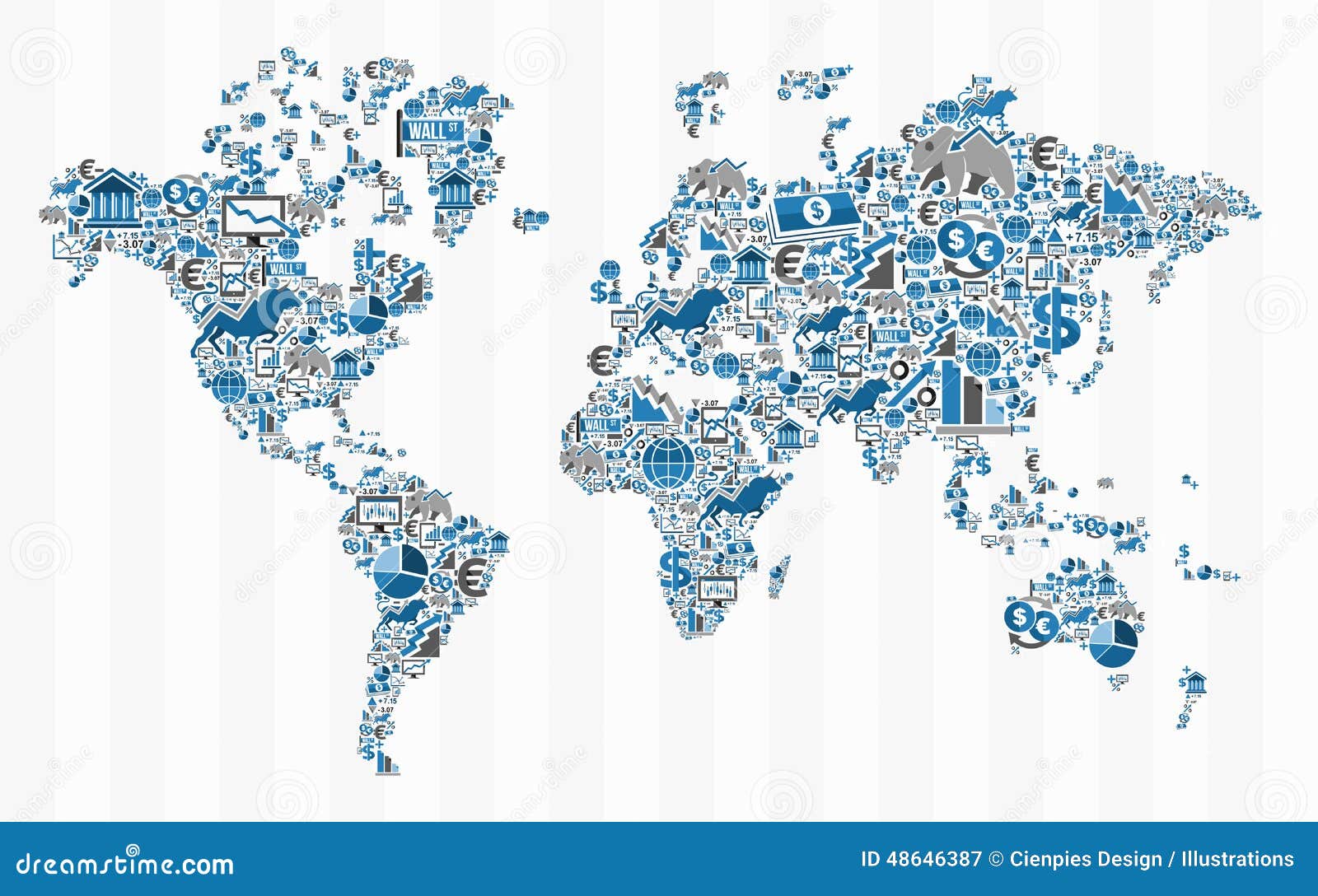 stock exchange finance world map concept