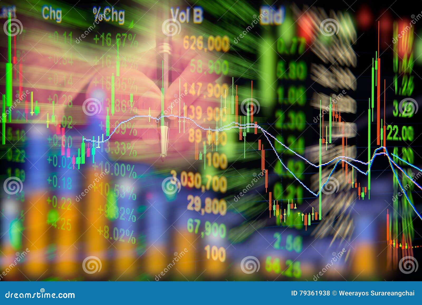 stock exchange graph background.