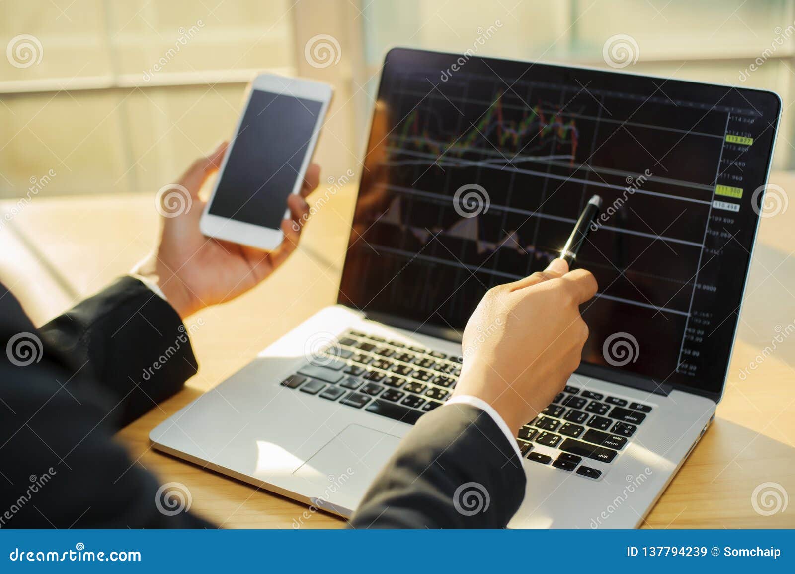 Stock Forex Trader Working in Office Time Stock Image - Image of business,  businessman: 137794239