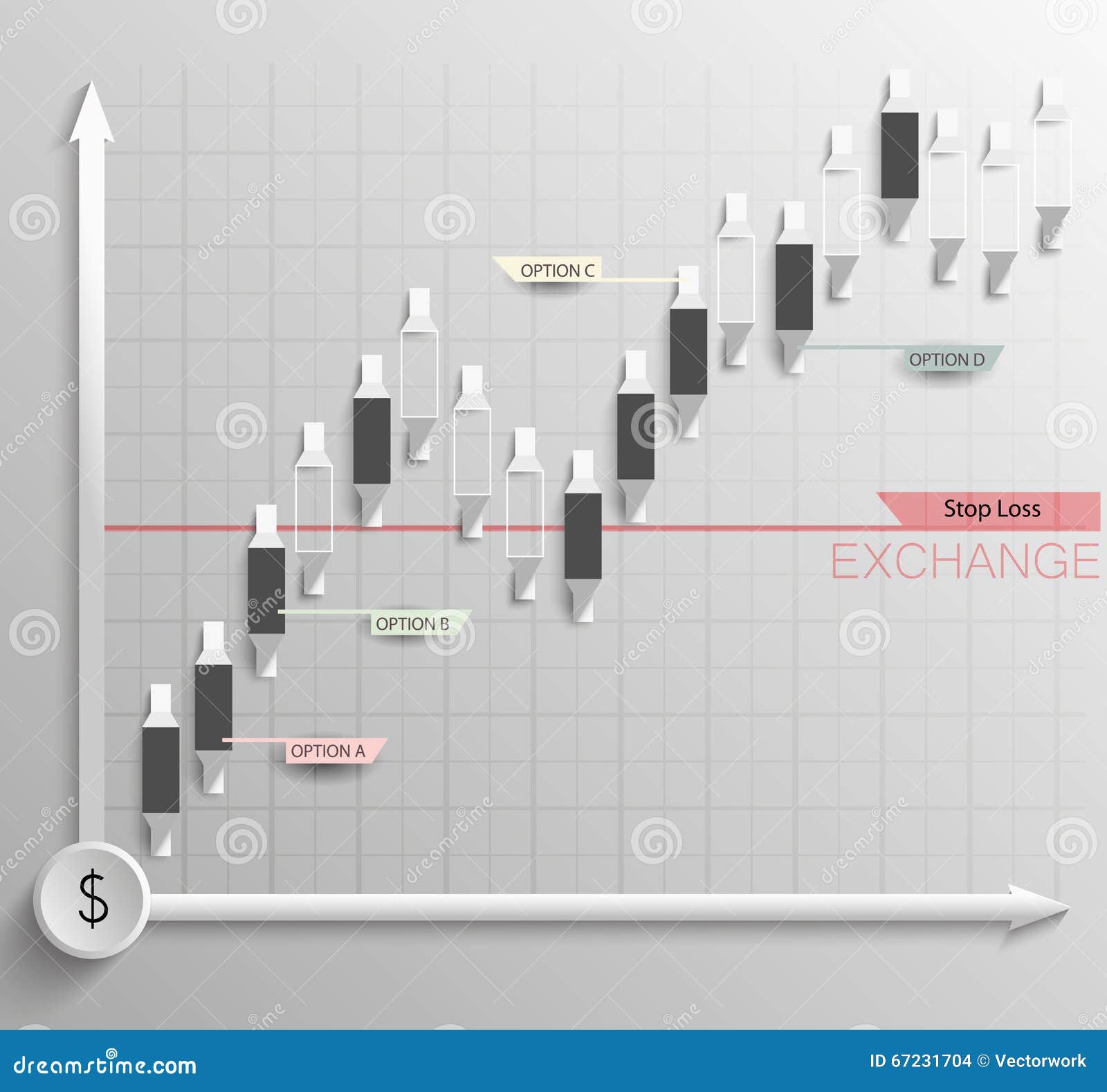 stock graph with candlesticks