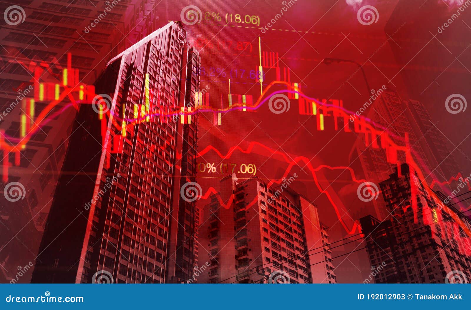 stock graph chart with fibonacci indicator in bear markets