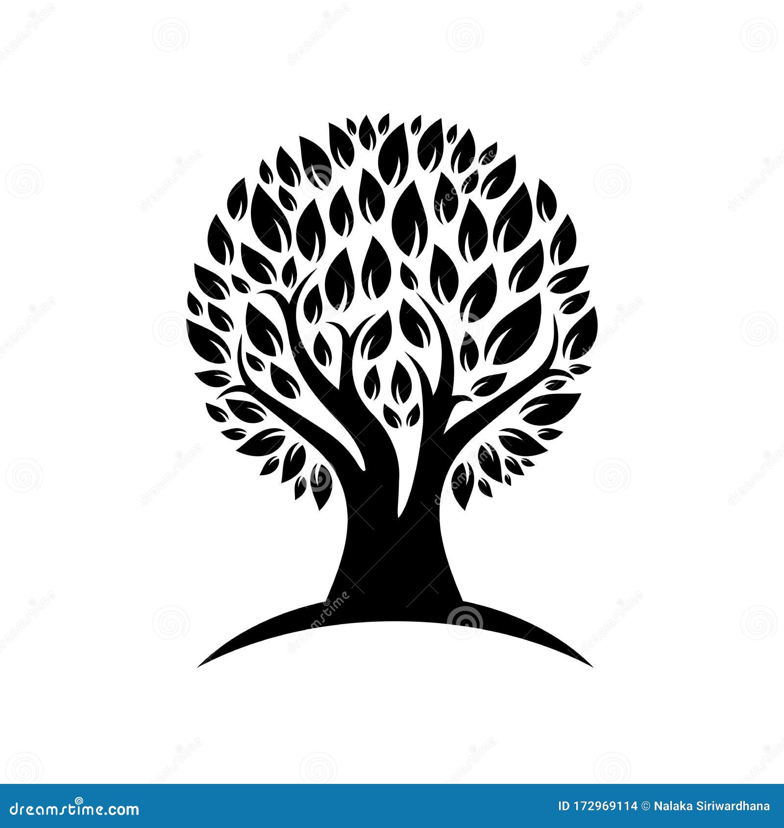  Black  color Tree  Logo  stock vector Illustration of 