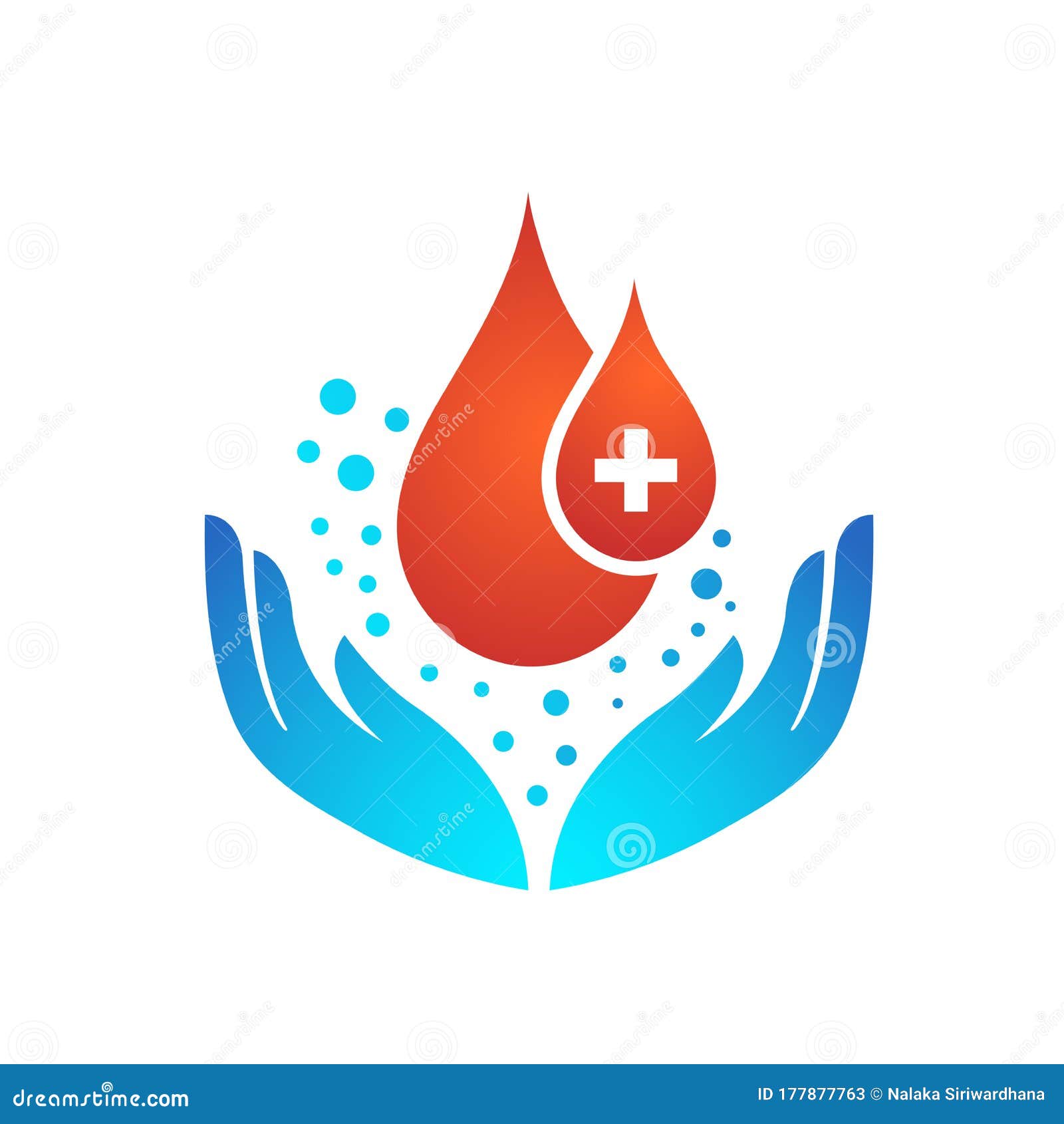 Blood Donation Logo Icon in Hand. Stock Vector - Illustration of