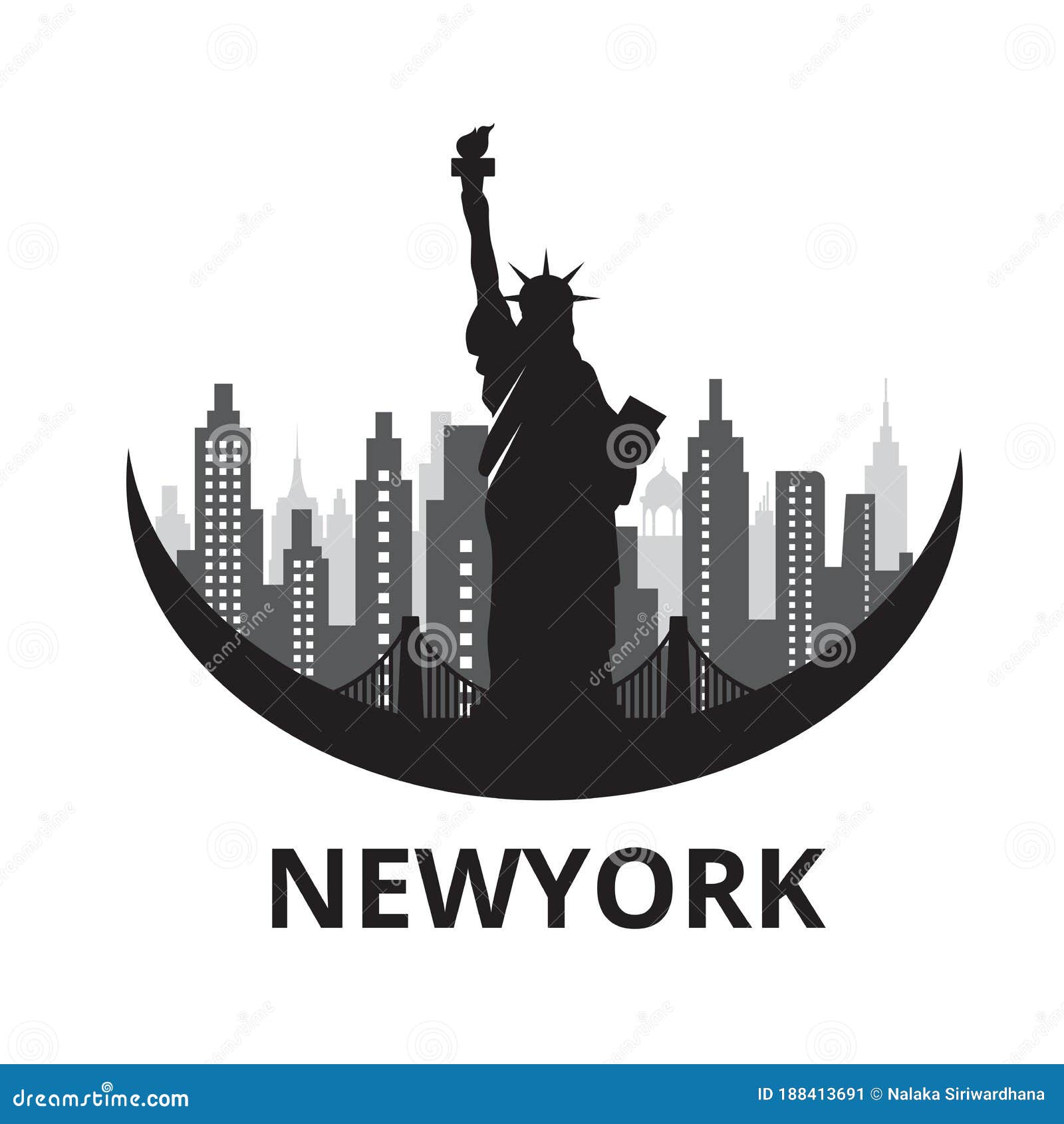 newyork city skyline black color .