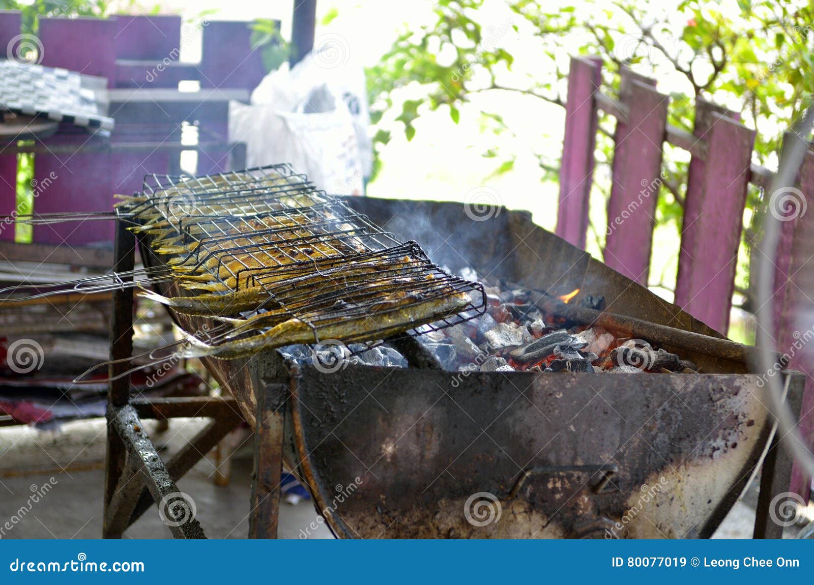 Stock Image of Grilled Fish Street Food Stock Image - Image of kuala