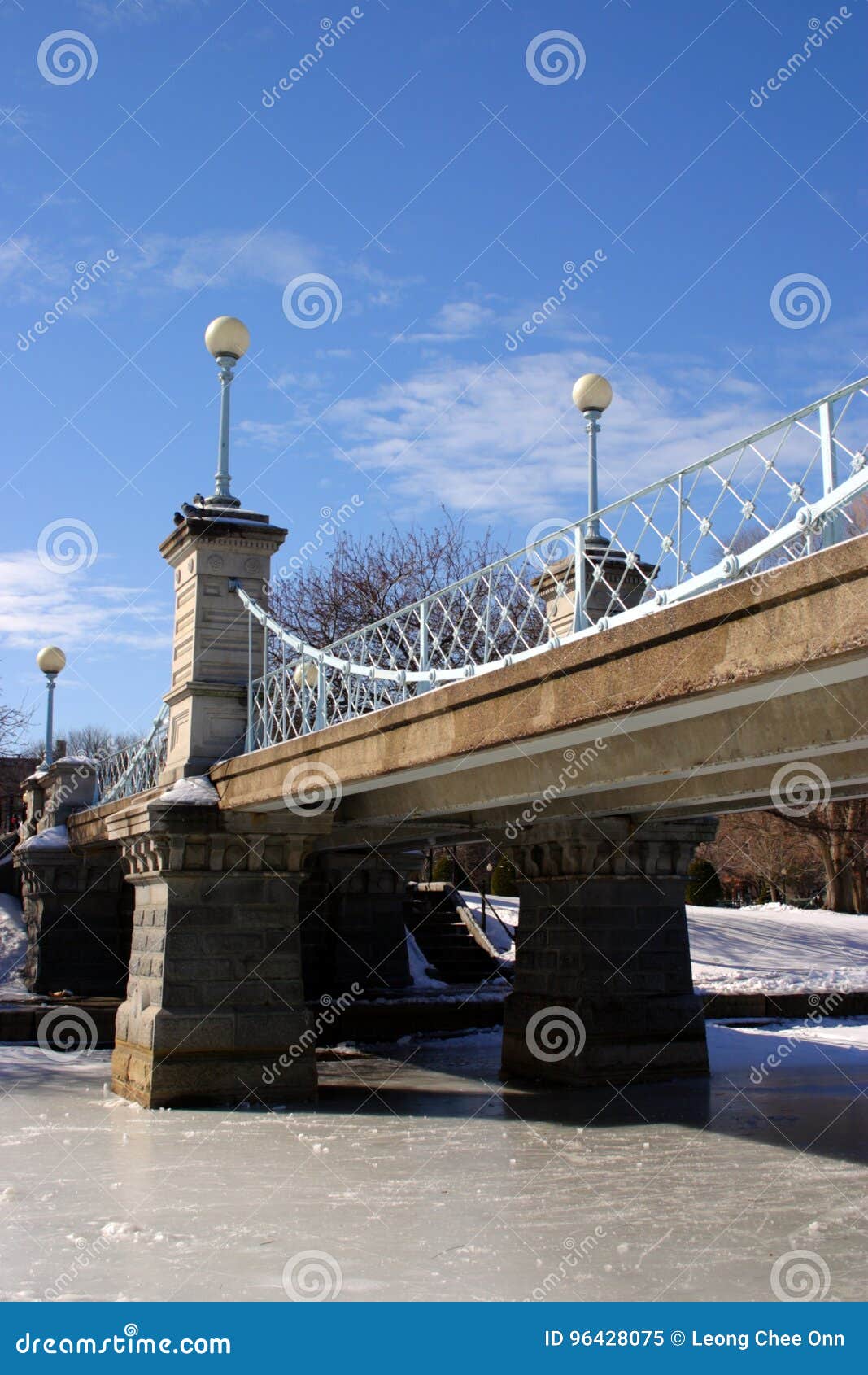 Stock Image of a Snowing Winter at Boston, Massachusetts, USA Stock