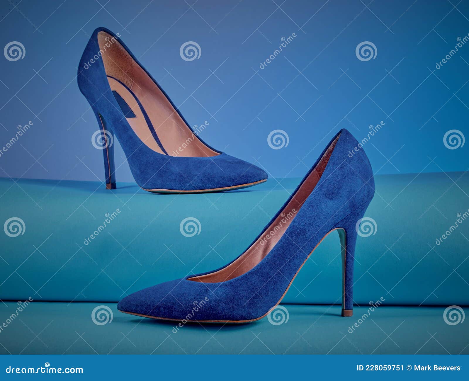 Ladies Blue High Heel Shoes. Stock Image Image of style, ladies