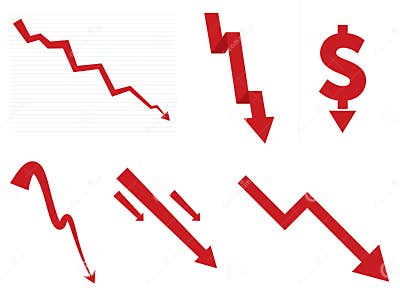 Stock Market Down/Crash Arrows Stock Vector - Illustration of jones ...