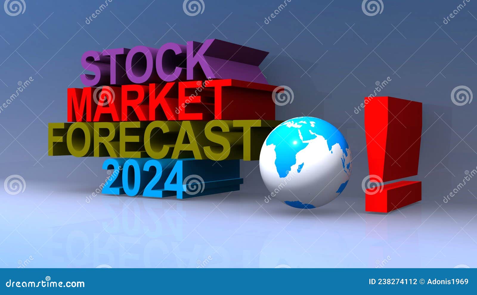 Stock Market Forecast 2024 on Blue Stock Illustration Illustration of