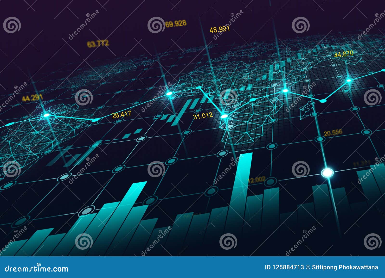 stock market or forex trading graph in futuristic concept
