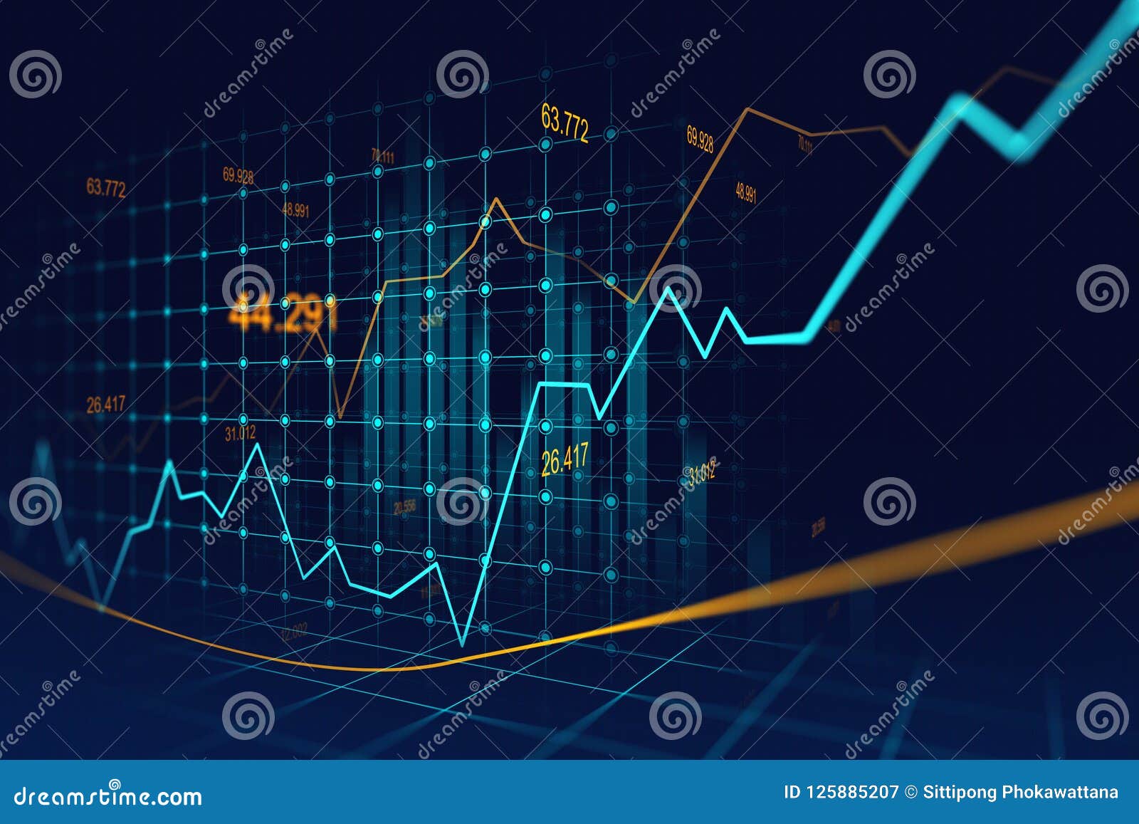 stock market or forex trading graph in graphic concept