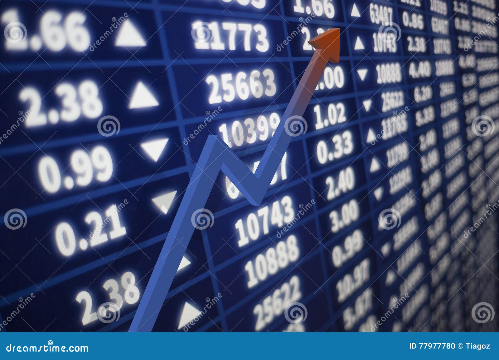 Stock Market Graph with an Arrow Going Up Stock Photo Image of chart