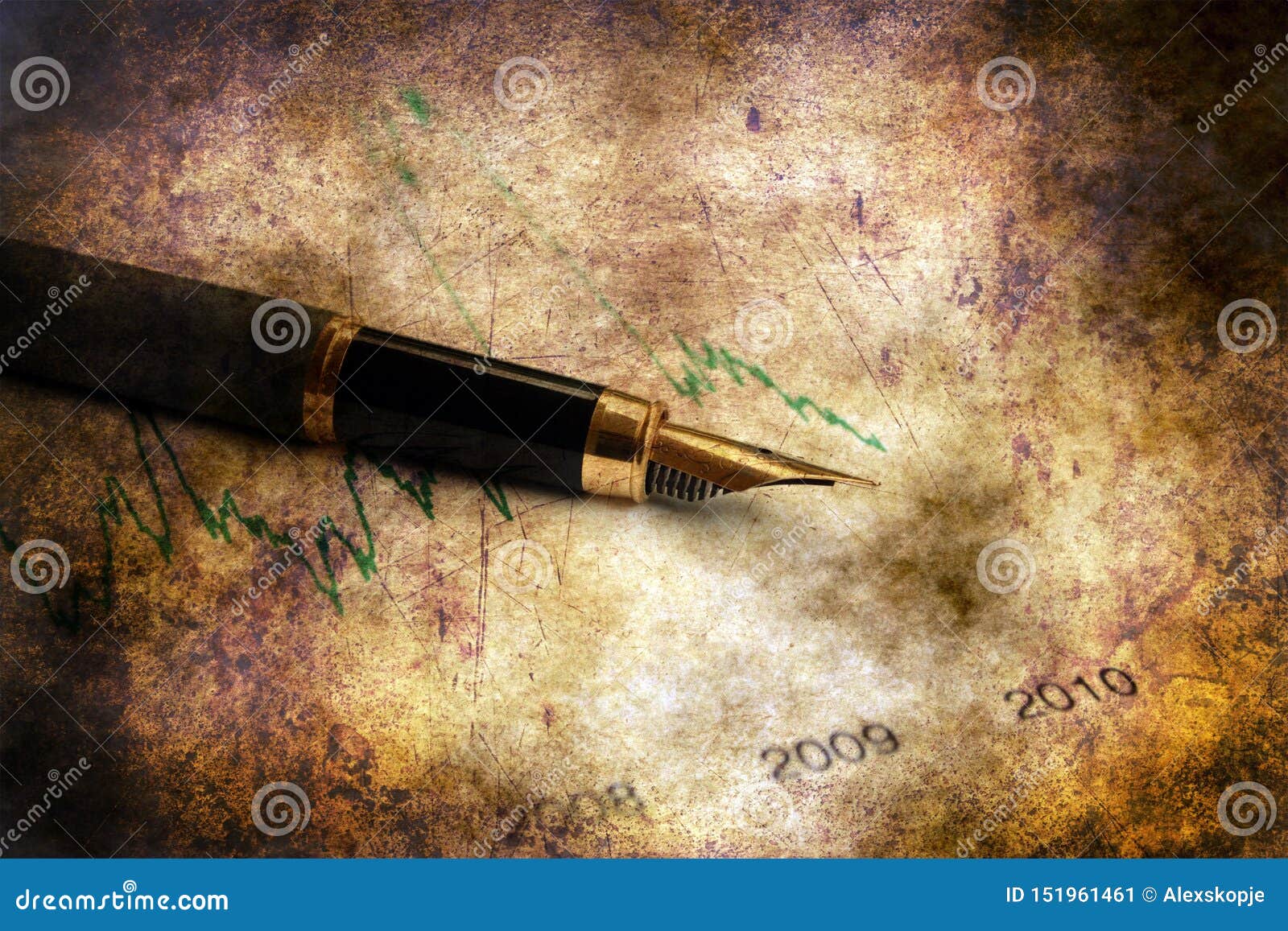 Stock Market Graph and Fountain Pen Stock Image Image of analysis