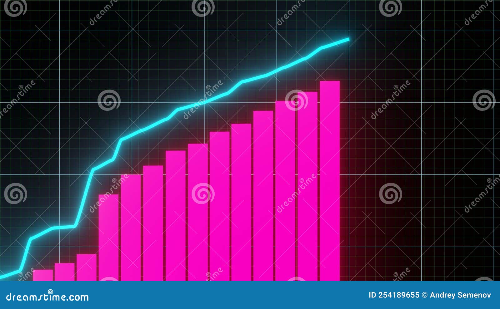 Stock Market Graphic. Stock Price Chart. 3D Render. Stock Illustration