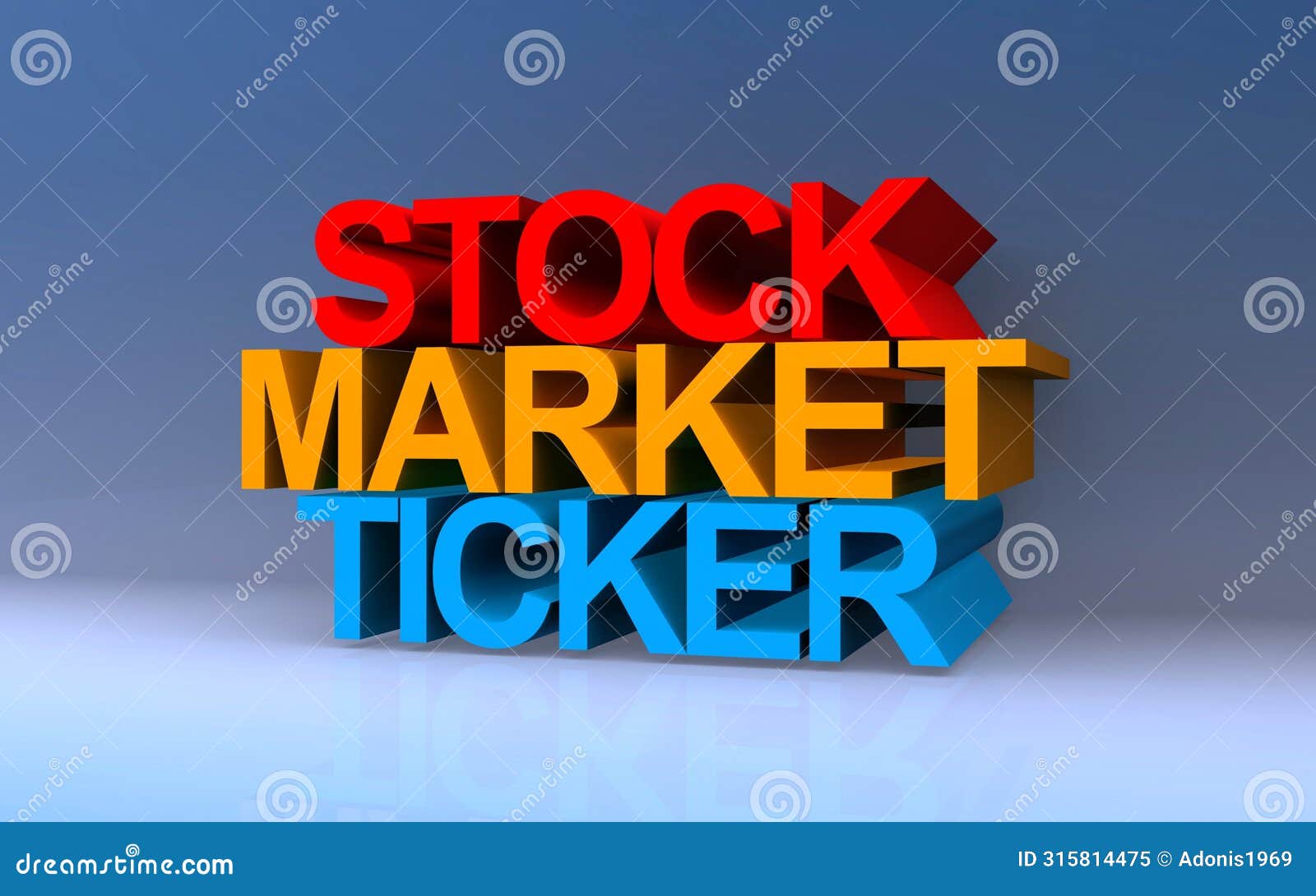 stock market ticker on blue