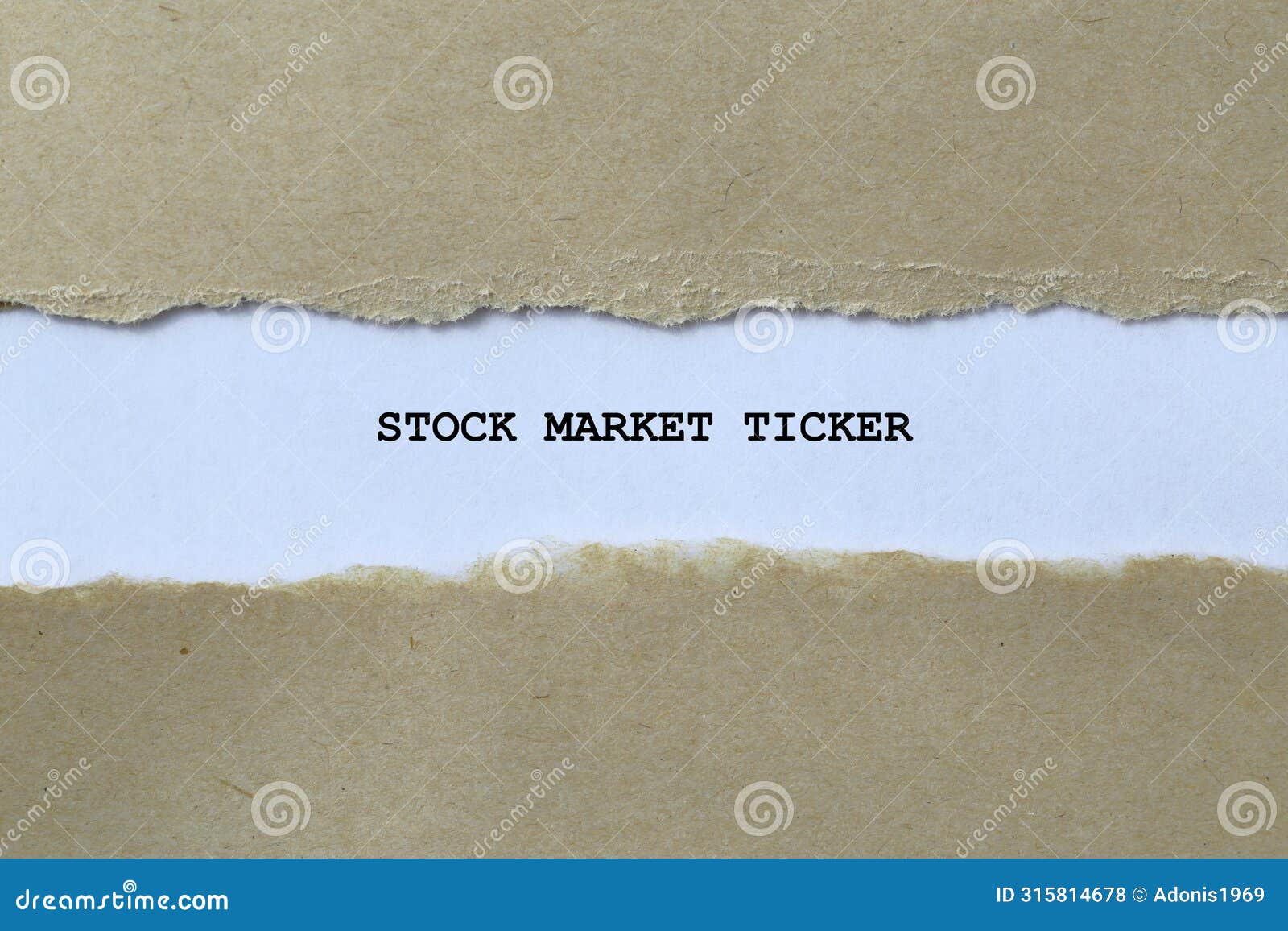 stock market ticker on white paper