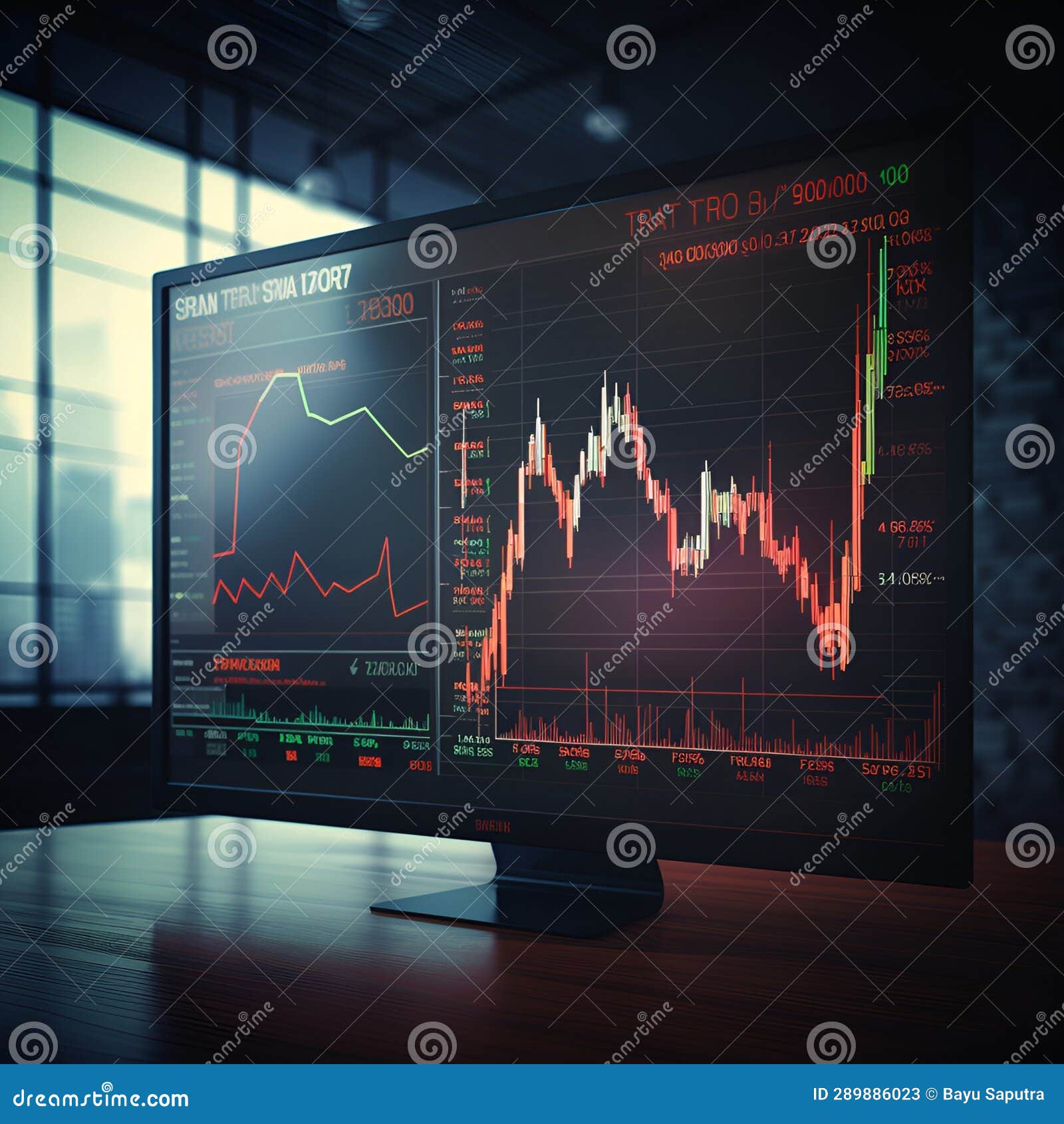 Stock Market Up and Down Graph Chart, Ai Generative Stock Illustration