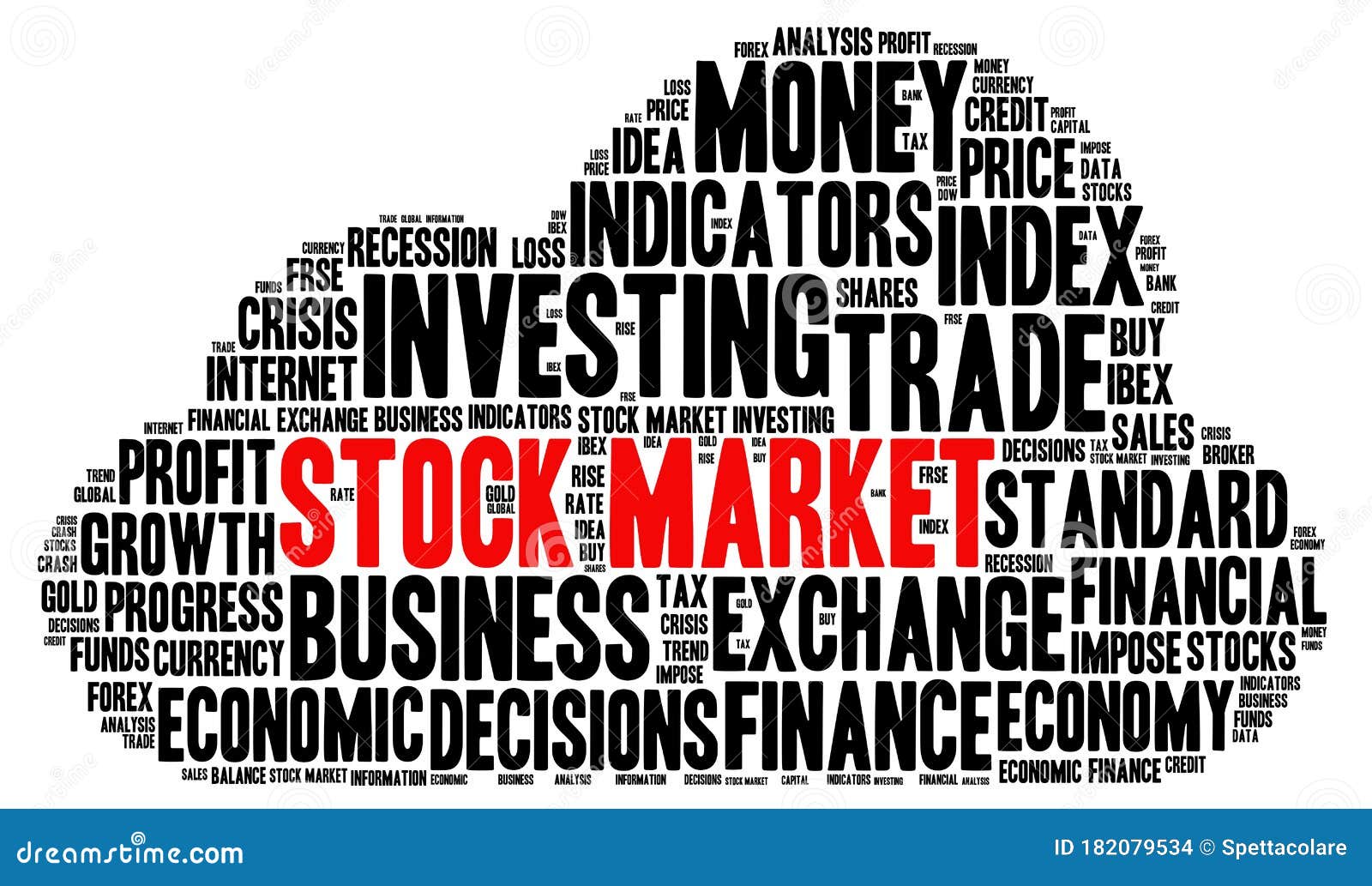 Stock market word cloud stock illustration. Illustration of market