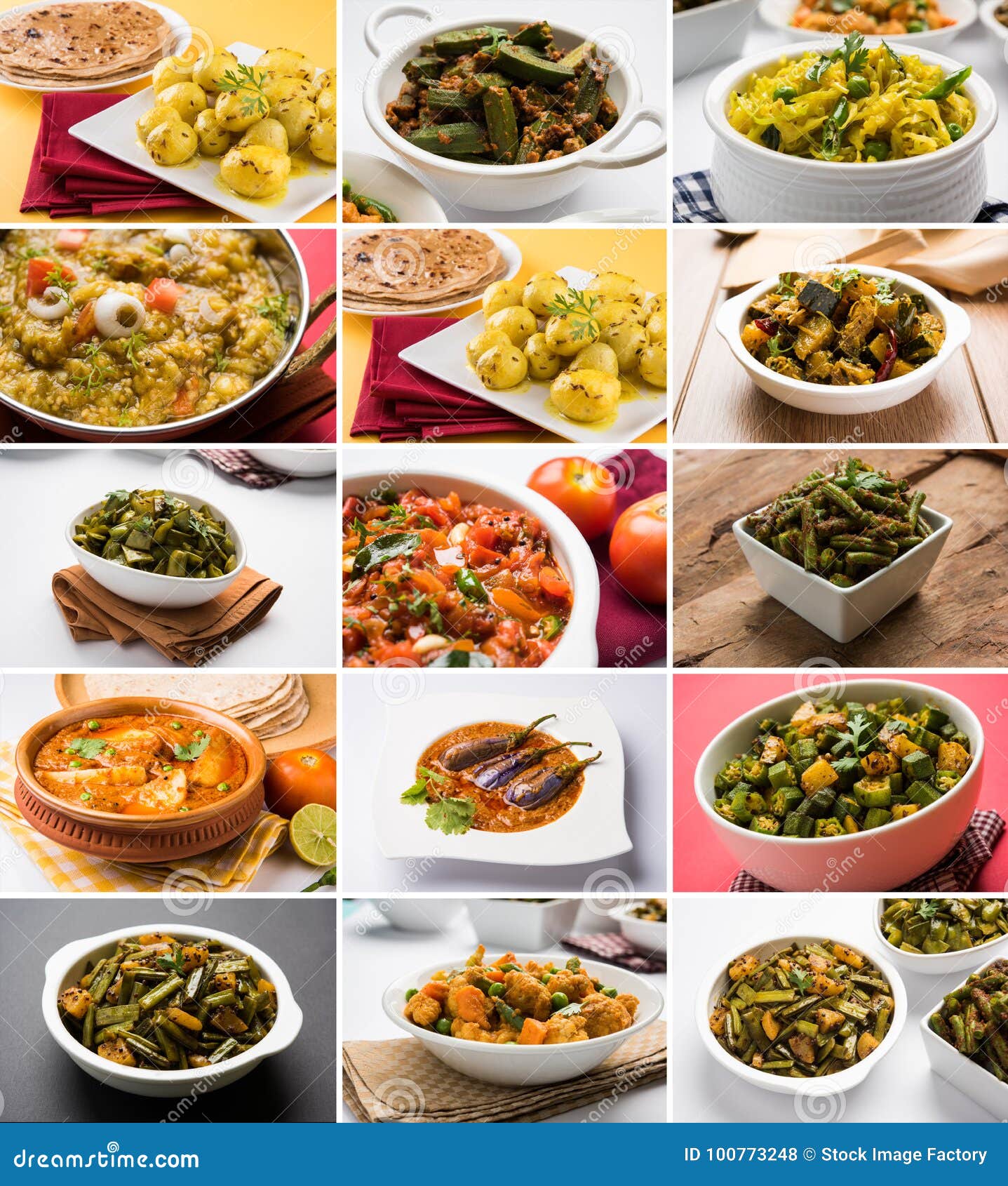 Stock Photo Of Collage Of Indian Popular Main Course Vegetable Recipe menu-royal-indian-cuisine-507-258-7500