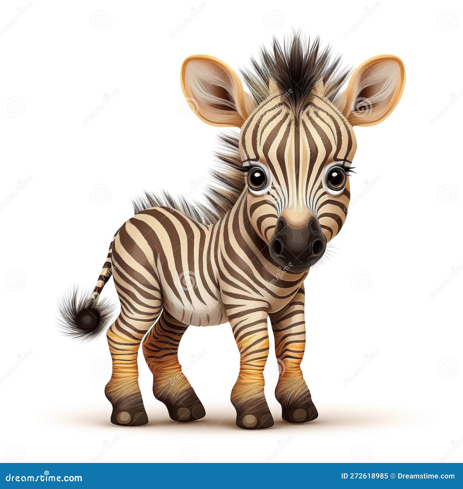 black and white beauty, a cartoon style baby zebra - generative ai