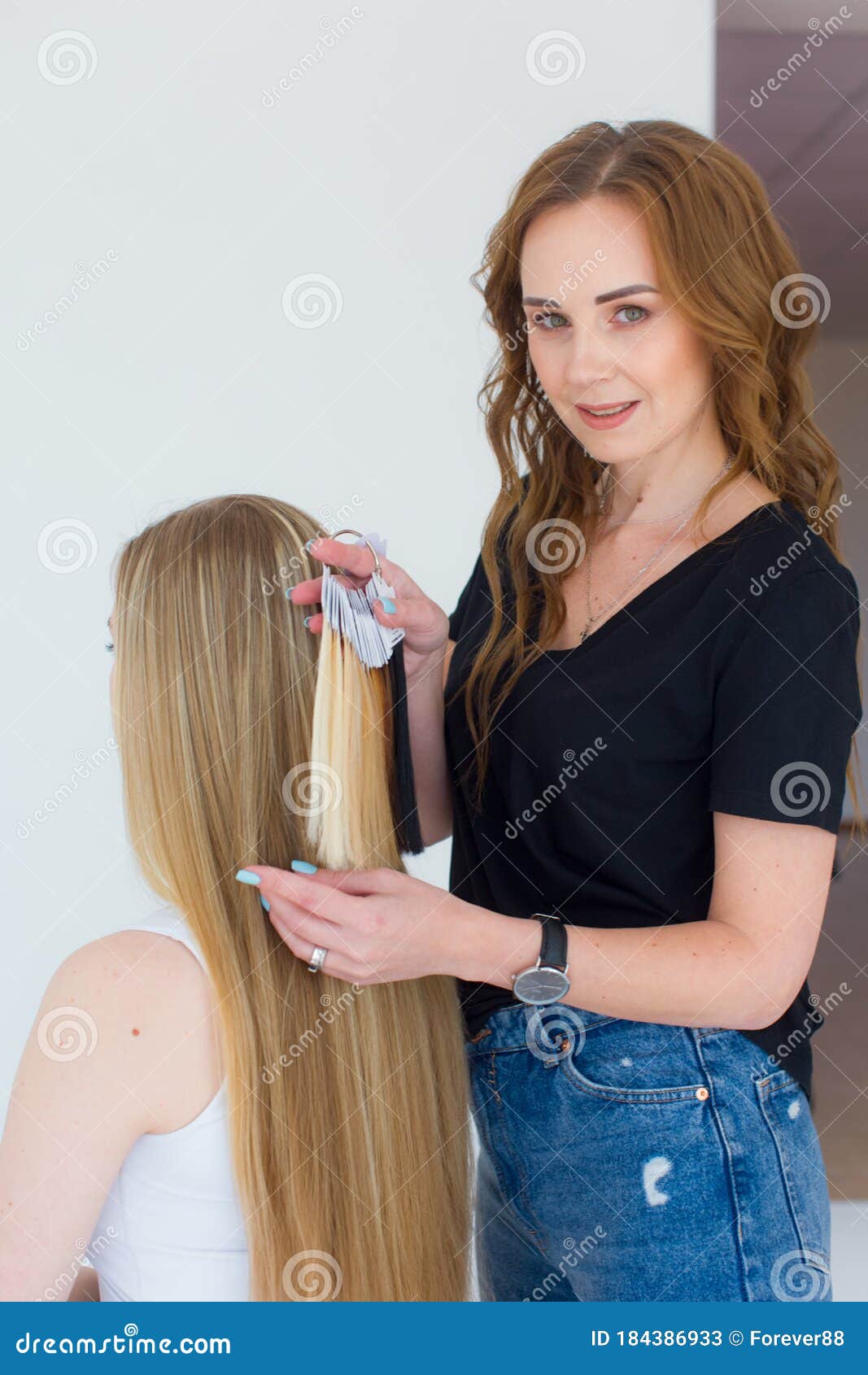 Shot of Young Girl Chooses Hair Color from a Tester of Hair Strands in a  Beauty Salon Stock Image - Image of hairstyle, female: 184386933