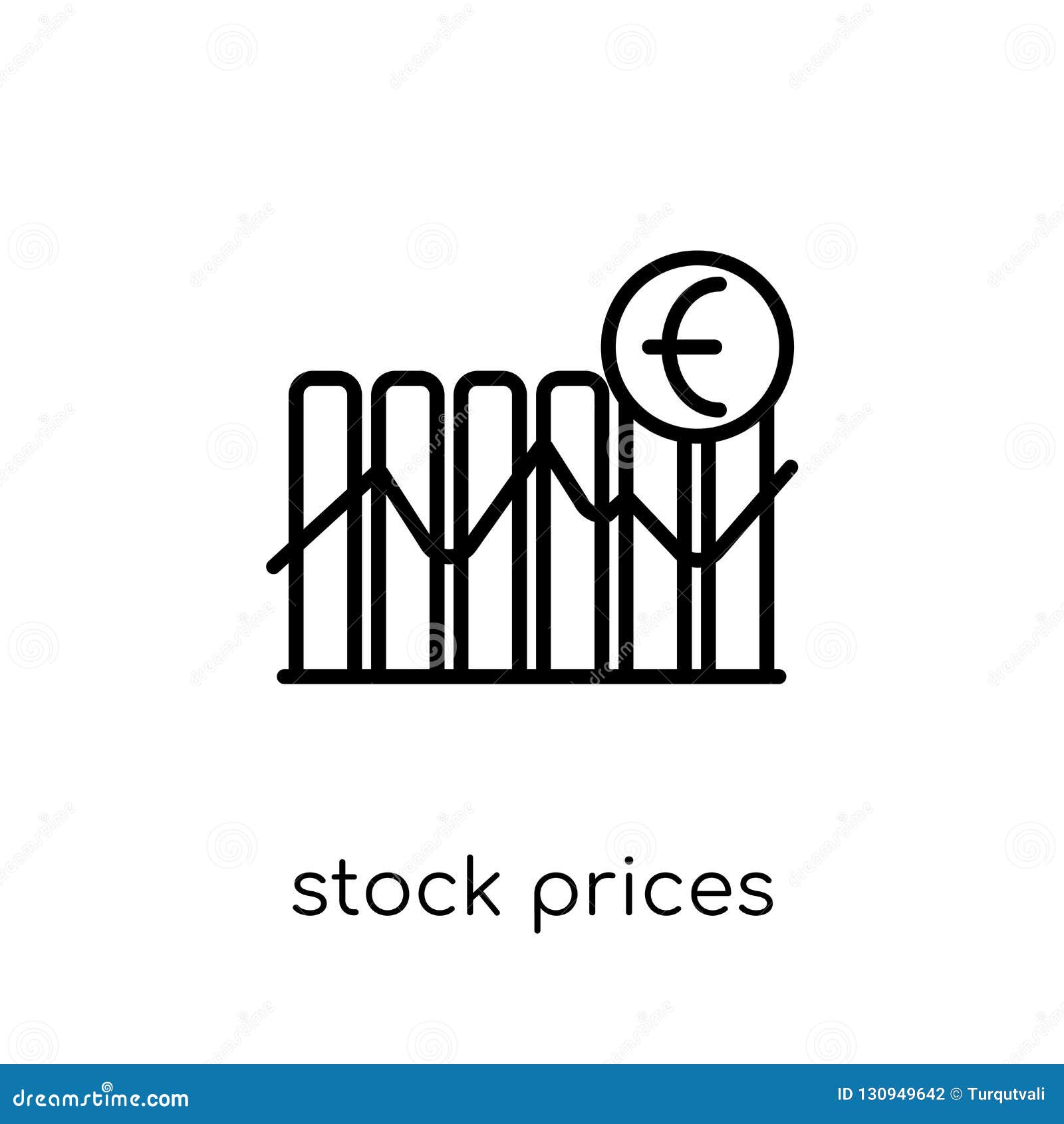 Stock Prices Icon. Trendy Modern Flat Linear Vector Stock Prices Stock