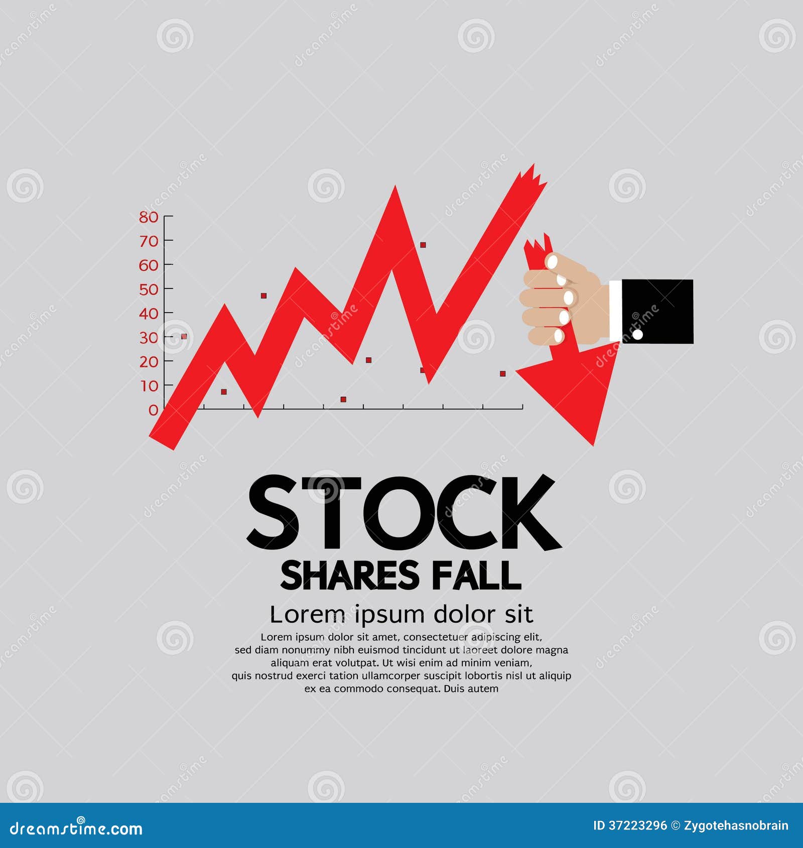 Stock Shares Fall Down. stock vector. Illustration of fall 37223296