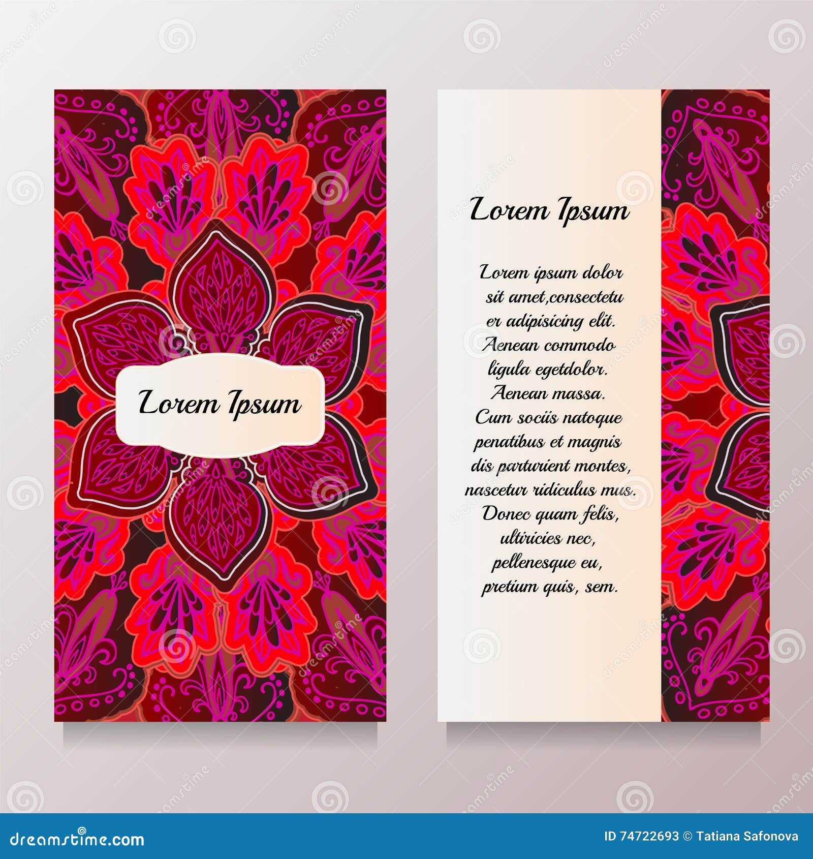 stock template with floral mandala,oriental  for ca