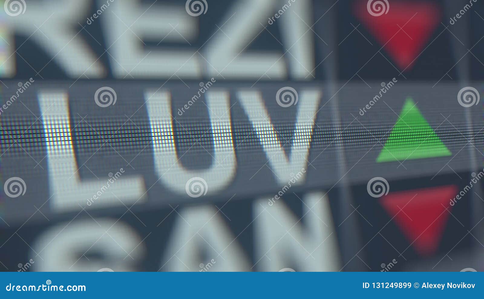 Southwest Airlines LUV Stock Ticker, Conceptual Editorial Loopable