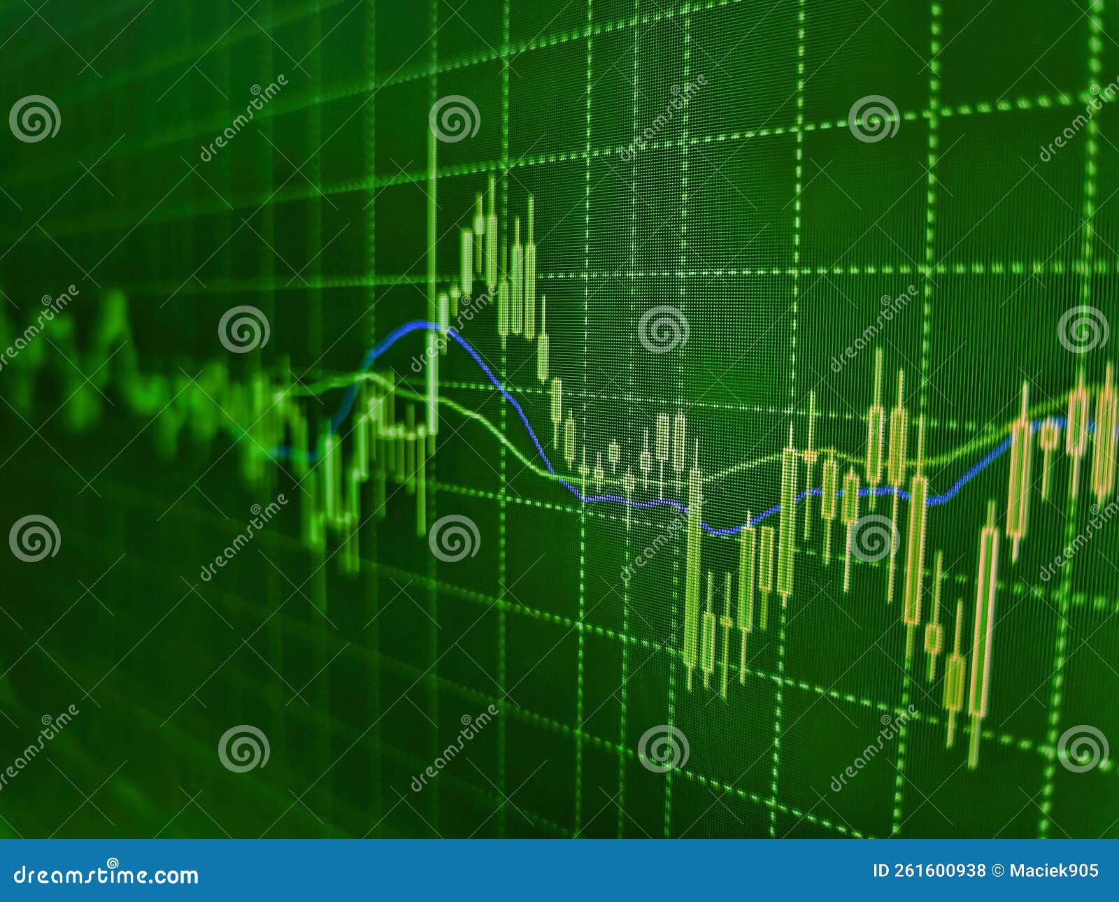 Stock Trade Live. Price Chart Bars. Display of Quotes Pricing Graph Visualization. Fundamental