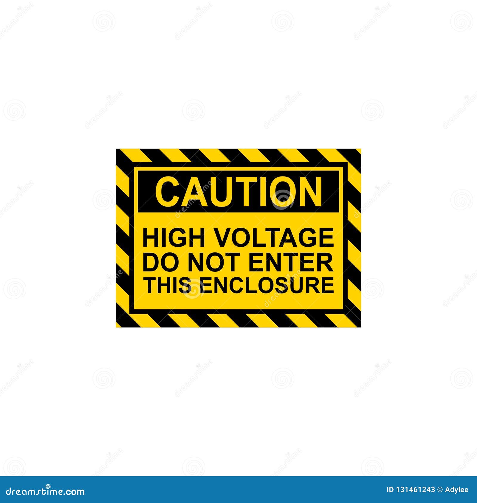 Danger Sign High Voltage Do Not Enter this Exclosure Vector Stock Image -  Illustration of icon, extreme: 131461243