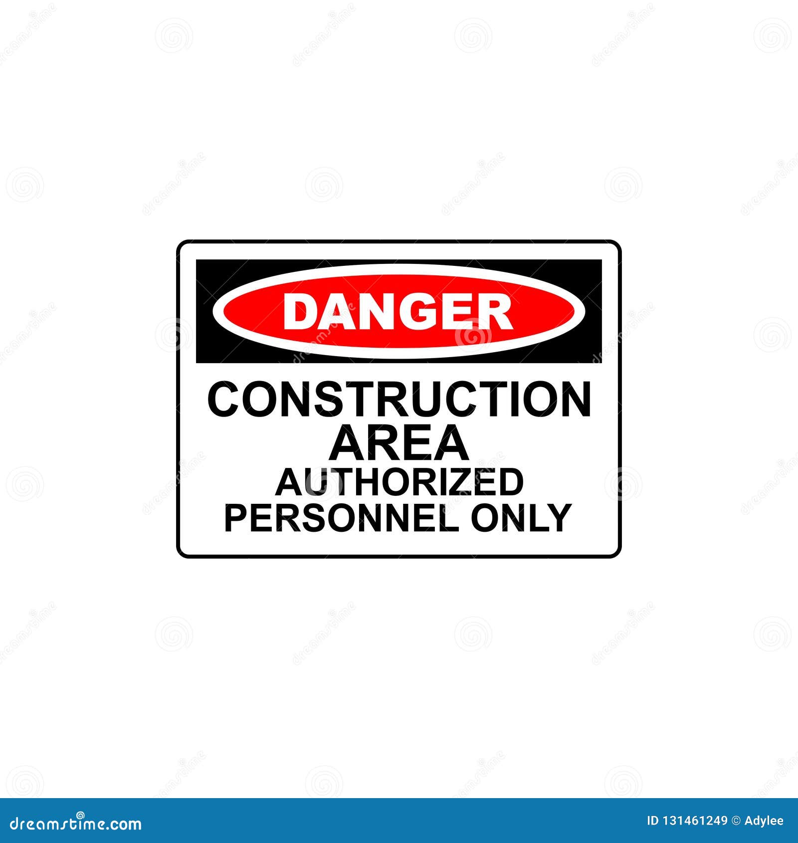 Vector Danger Sign Construction Area Stock Image - Illustration of ...
