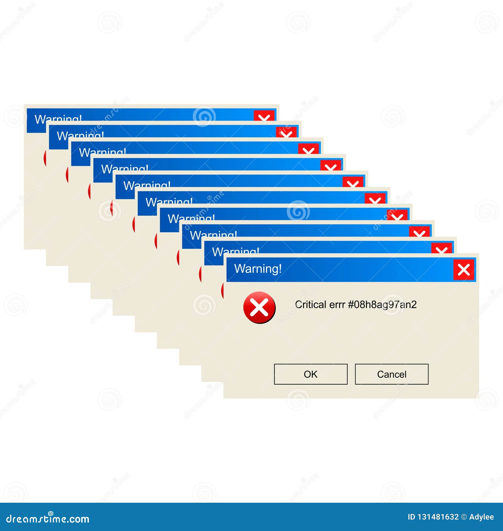 Vector Error Message Computer 7 Stock Photo - Illustration of defect ...