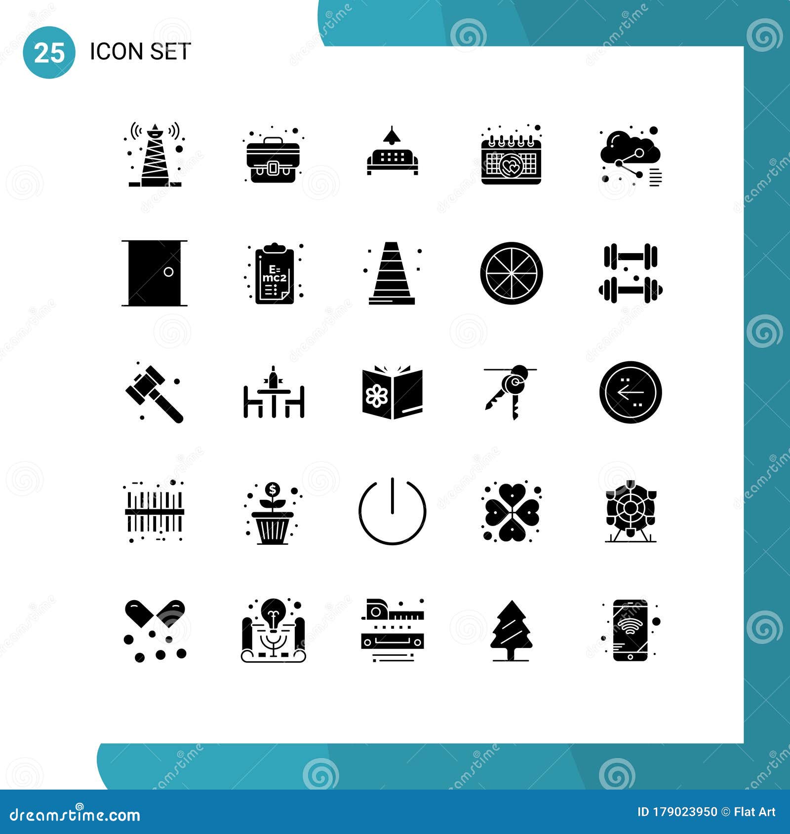 stock  icon pack of 25 line signs and s for share, cloud, sofa, love, calendar