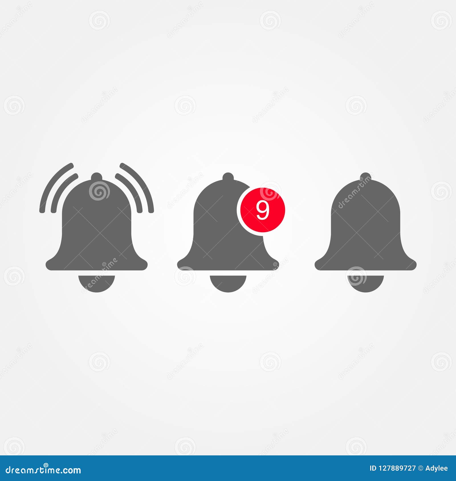 stock  notification bell icon for incoming inbox message  ringing bell and notification number sign