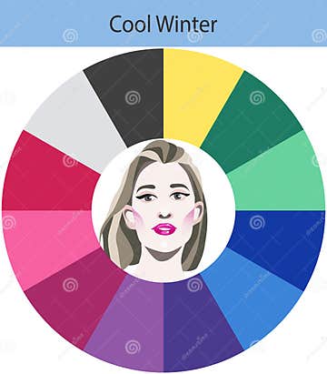 Stock Vector Seasonal Color Analysis Palette for Cool Winter. Best ...