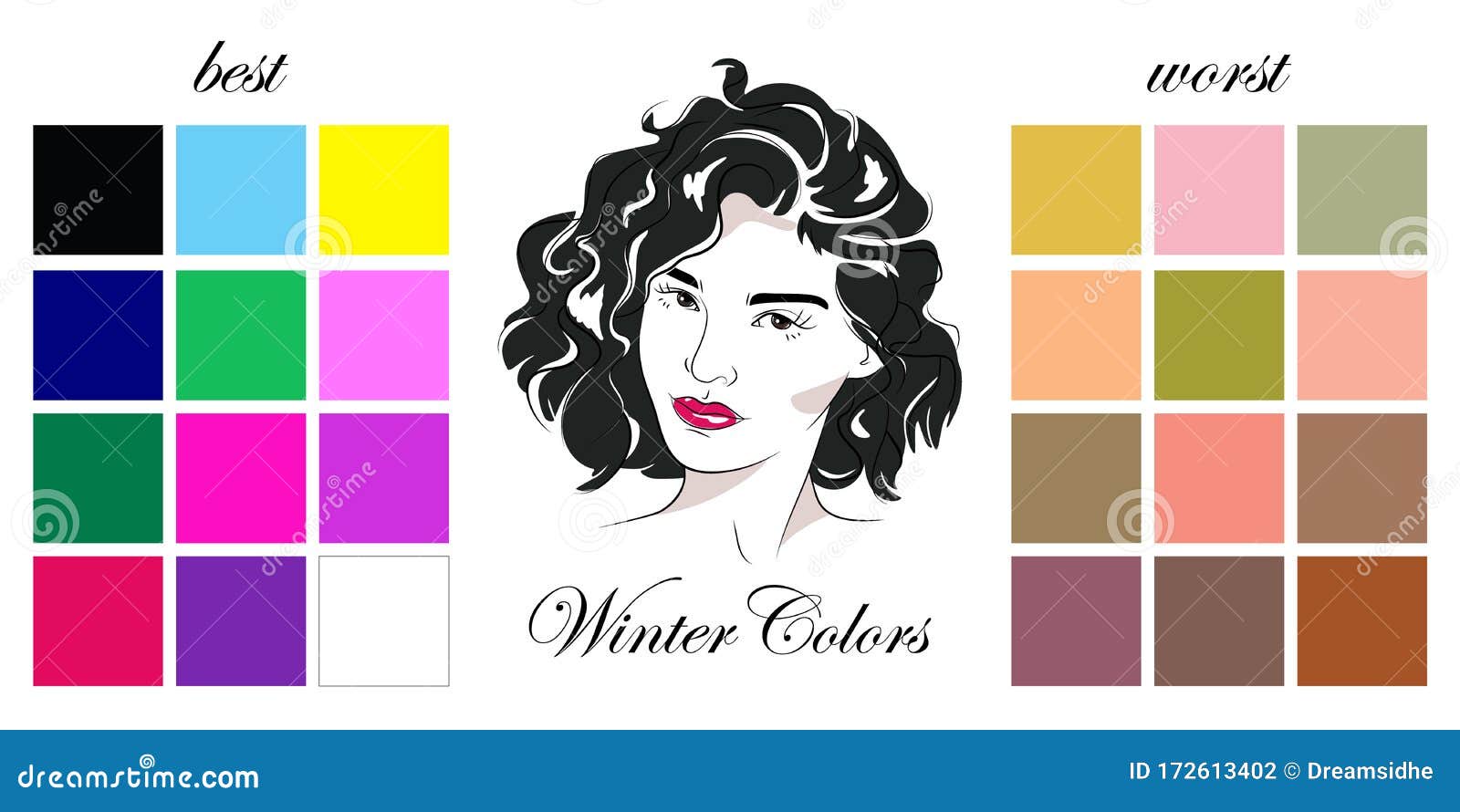 Seasonal color analysis palette with best colors Vector Image