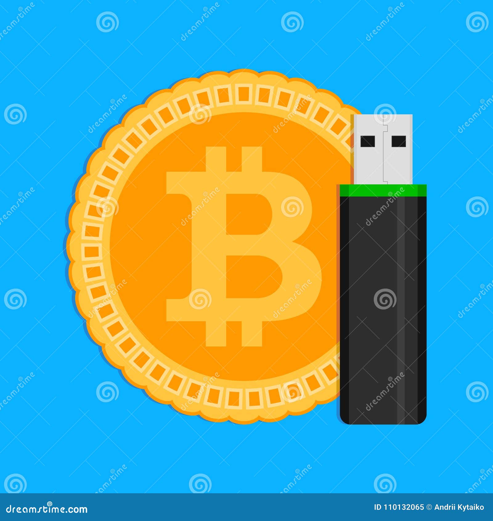 Stockage De Crypto Bitcoin De Pièces De Monnaie Illustration de Vecteur -  Illustration du cryptographie, protégez: 110132065