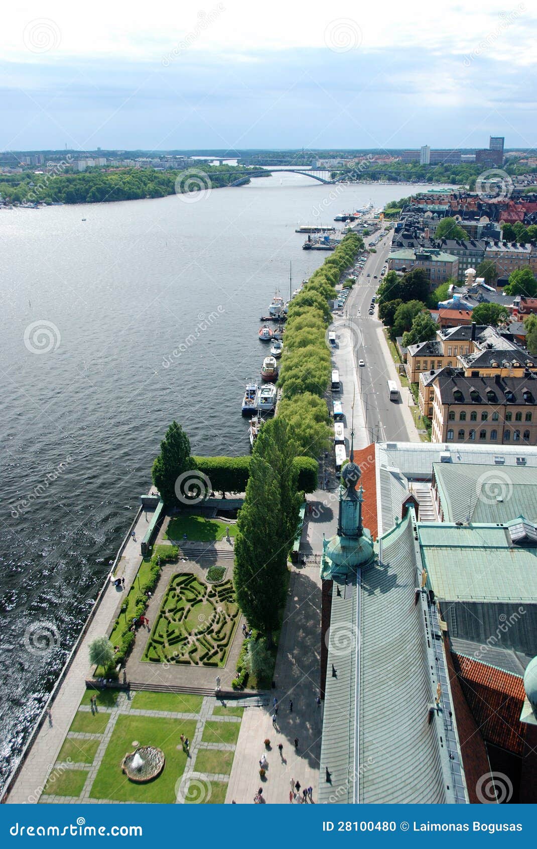 stockholm. areal view to the channel