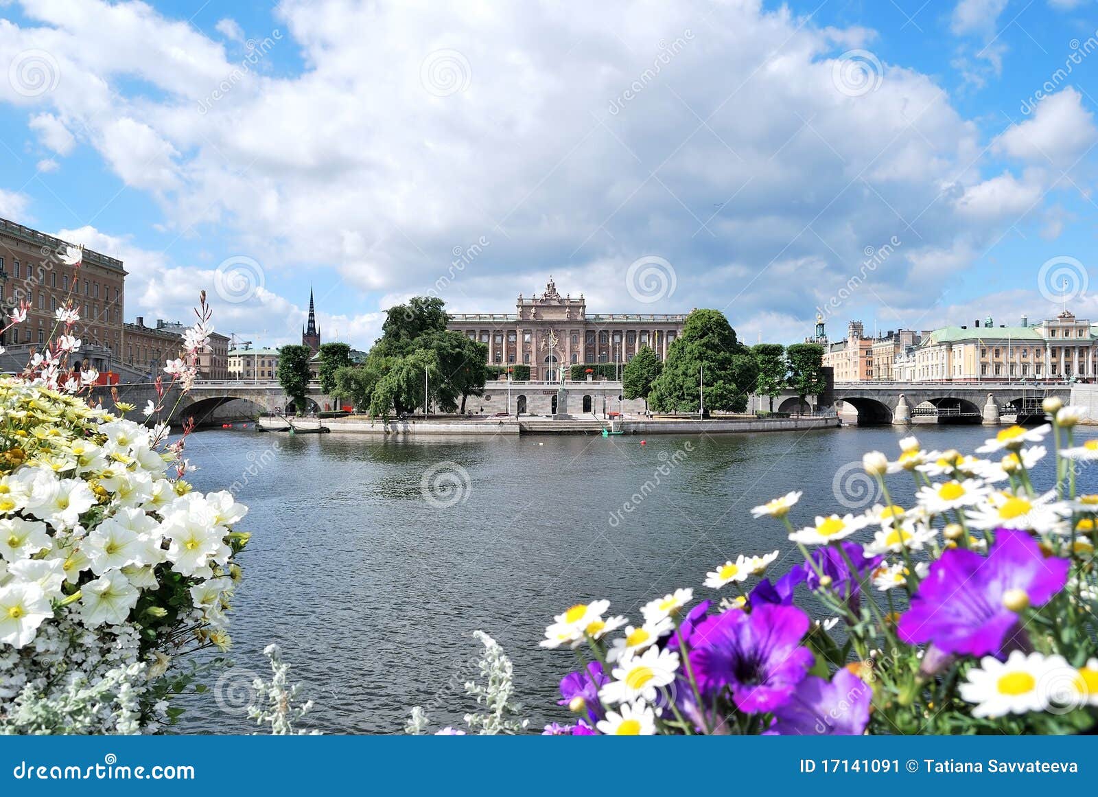 Stockholm in flowers stock image. Image of riksdag, flowers 17141091