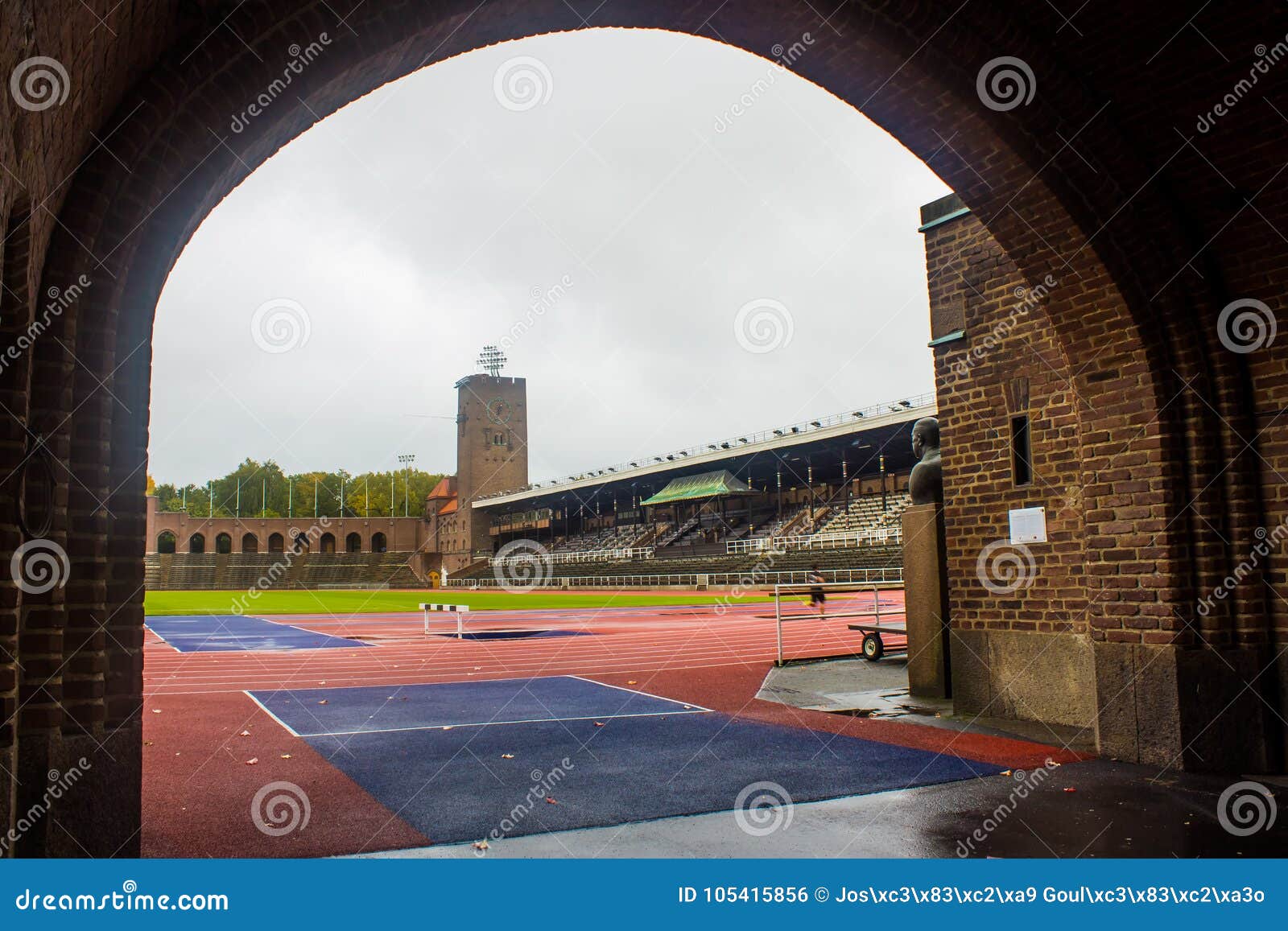 stockholm olympic stadium: partial view from the marathon gate