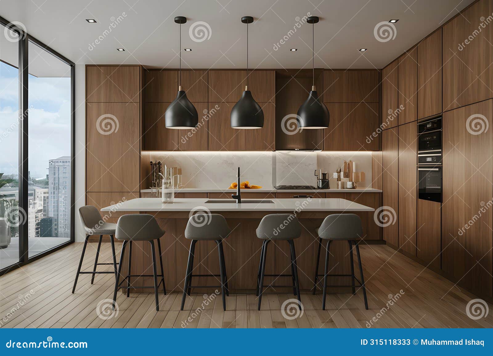 stockphoto a modern depiction of a 3d kitchen in  photography