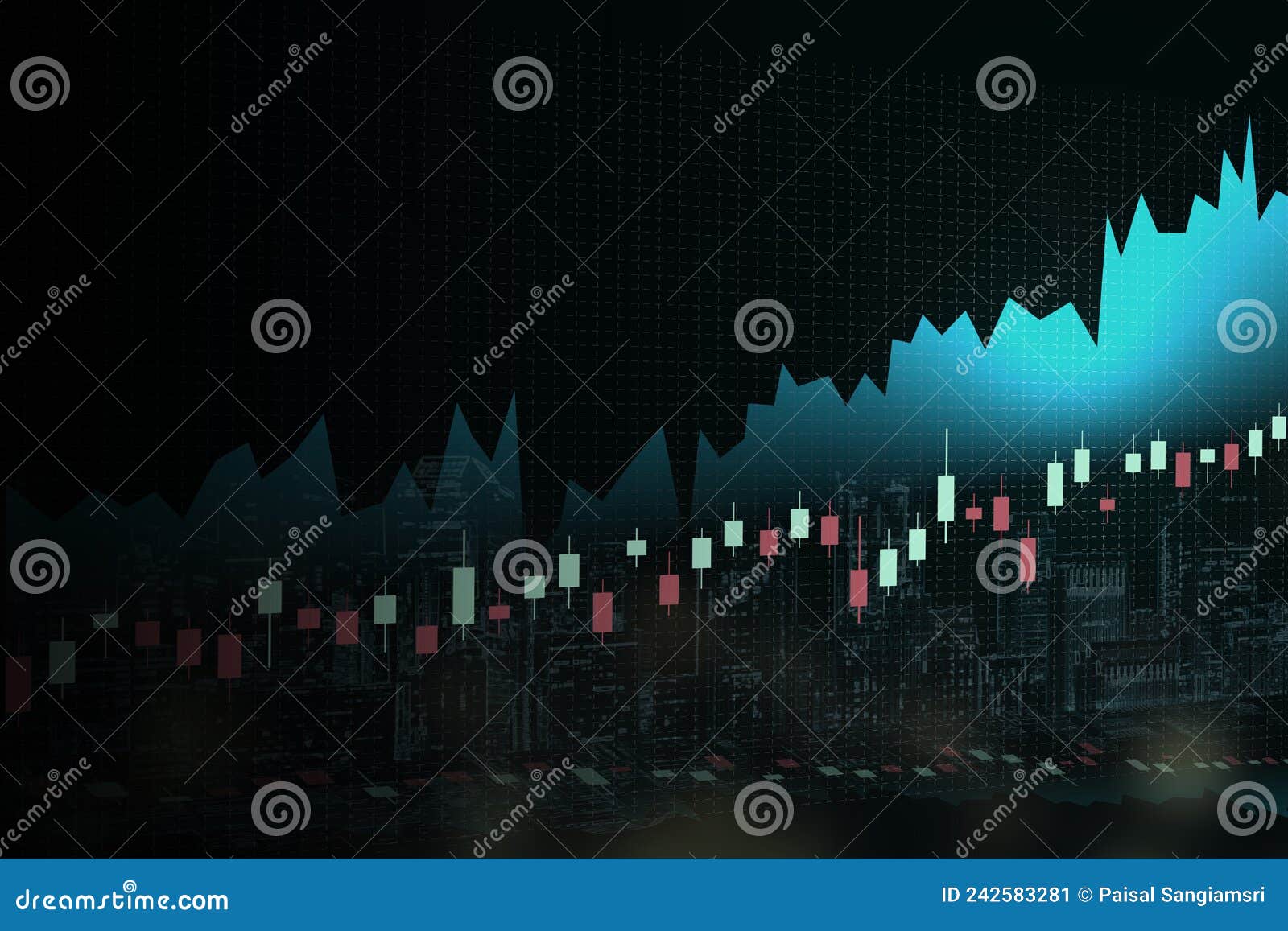 Stocks and Growth, Statistical Chart Showing Fluctuations in Financial