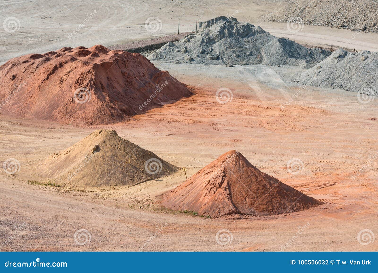 stockyard of sands, pebbles and aggregates near le havre, france
